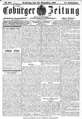 Coburger Zeitung Sonntag 20. Dezember 1903