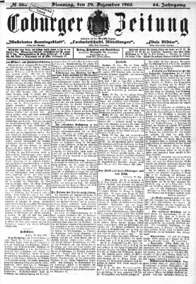 Coburger Zeitung Dienstag 29. Dezember 1903