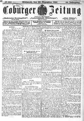 Coburger Zeitung Mittwoch 30. Dezember 1903