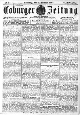 Coburger Zeitung Sonntag 3. Januar 1904