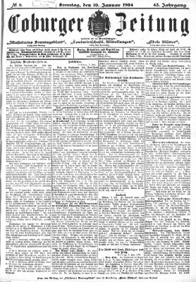 Coburger Zeitung Sonntag 10. Januar 1904