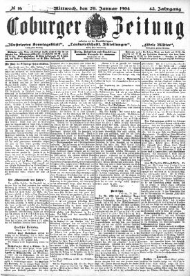 Coburger Zeitung Mittwoch 20. Januar 1904