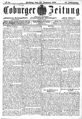 Coburger Zeitung Freitag 22. Januar 1904