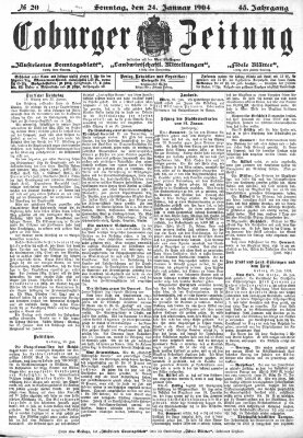 Coburger Zeitung Sonntag 24. Januar 1904