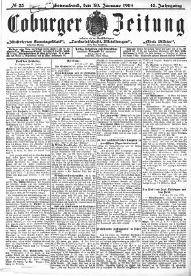 Coburger Zeitung Samstag 30. Januar 1904