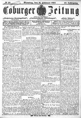 Coburger Zeitung Dienstag 16. Februar 1904