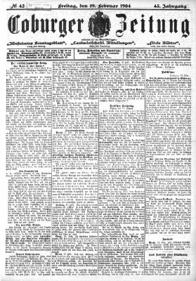 Coburger Zeitung Freitag 19. Februar 1904