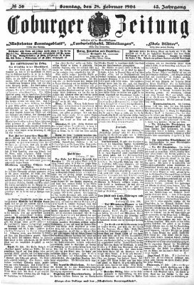 Coburger Zeitung Sonntag 28. Februar 1904