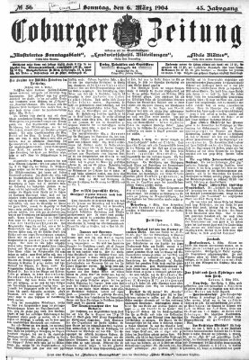 Coburger Zeitung Sonntag 6. März 1904