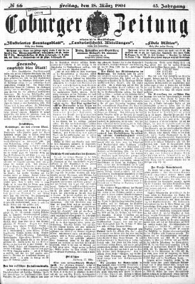 Coburger Zeitung Freitag 18. März 1904