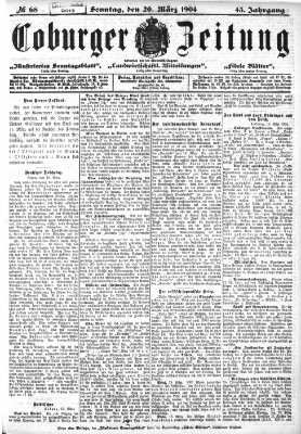 Coburger Zeitung Sonntag 20. März 1904