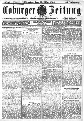 Coburger Zeitung Dienstag 22. März 1904