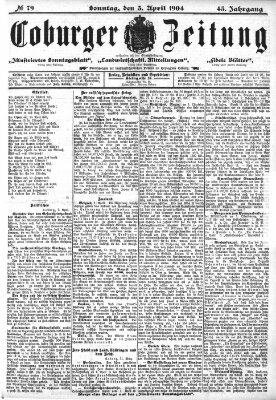 Coburger Zeitung Sonntag 3. April 1904