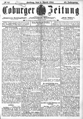 Coburger Zeitung Freitag 8. April 1904