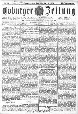 Coburger Zeitung Donnerstag 14. April 1904