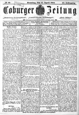 Coburger Zeitung Sonntag 17. April 1904