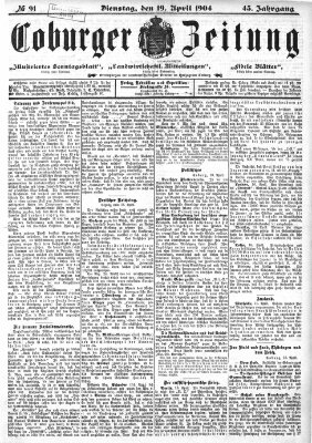 Coburger Zeitung Dienstag 19. April 1904