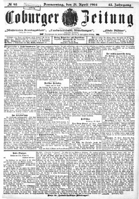 Coburger Zeitung Donnerstag 21. April 1904