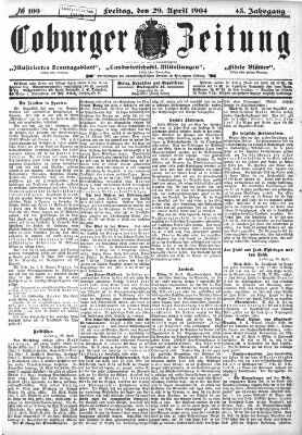 Coburger Zeitung Freitag 29. April 1904