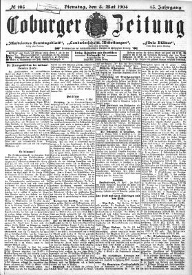 Coburger Zeitung Dienstag 3. Mai 1904