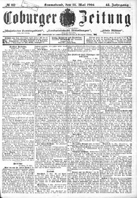 Coburger Zeitung Samstag 14. Mai 1904