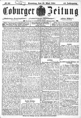 Coburger Zeitung Sonntag 15. Mai 1904