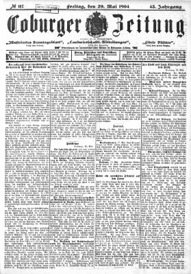 Coburger Zeitung Freitag 20. Mai 1904