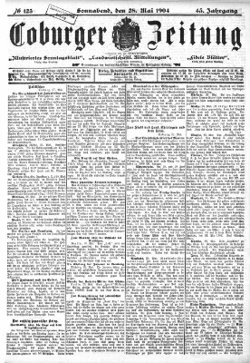 Coburger Zeitung Samstag 28. Mai 1904