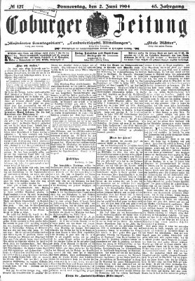 Coburger Zeitung Donnerstag 2. Juni 1904