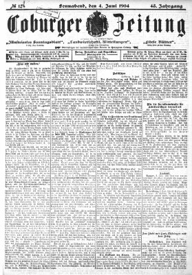 Coburger Zeitung Samstag 4. Juni 1904