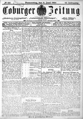 Coburger Zeitung Donnerstag 9. Juni 1904