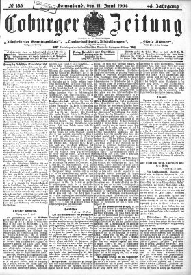 Coburger Zeitung Samstag 11. Juni 1904