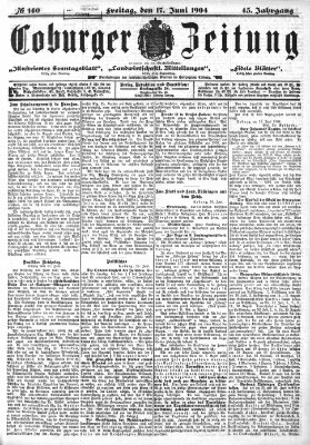 Coburger Zeitung Freitag 17. Juni 1904