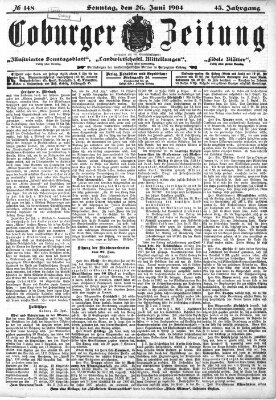 Coburger Zeitung Sonntag 26. Juni 1904