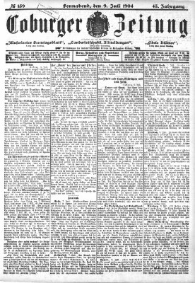 Coburger Zeitung Samstag 9. Juli 1904