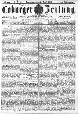 Coburger Zeitung Sonntag 10. Juli 1904