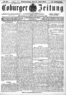 Coburger Zeitung Donnerstag 21. Juli 1904