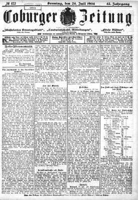 Coburger Zeitung Sonntag 24. Juli 1904