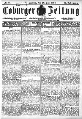 Coburger Zeitung Freitag 29. Juli 1904