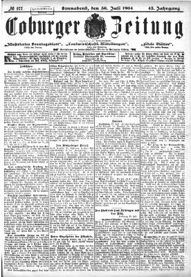 Coburger Zeitung Samstag 30. Juli 1904