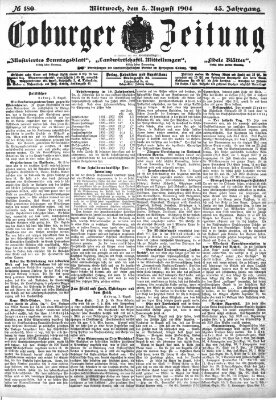 Coburger Zeitung Mittwoch 3. August 1904