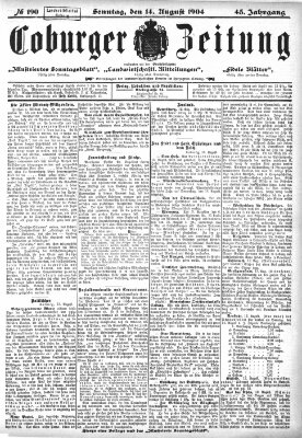 Coburger Zeitung Sonntag 14. August 1904