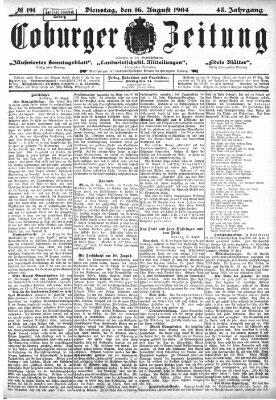 Coburger Zeitung Dienstag 16. August 1904