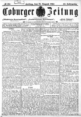 Coburger Zeitung Freitag 19. August 1904