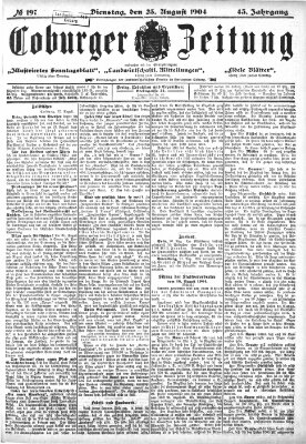 Coburger Zeitung Dienstag 23. August 1904