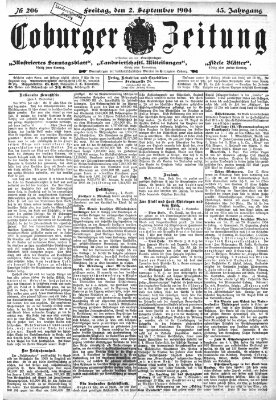 Coburger Zeitung Freitag 2. September 1904