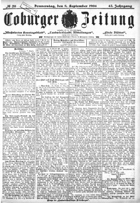 Coburger Zeitung Donnerstag 8. September 1904