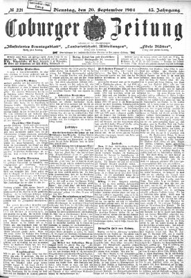 Coburger Zeitung Dienstag 20. September 1904