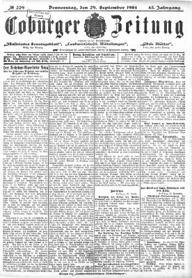 Coburger Zeitung Donnerstag 29. September 1904