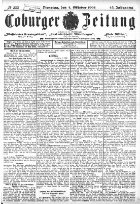 Coburger Zeitung Dienstag 4. Oktober 1904